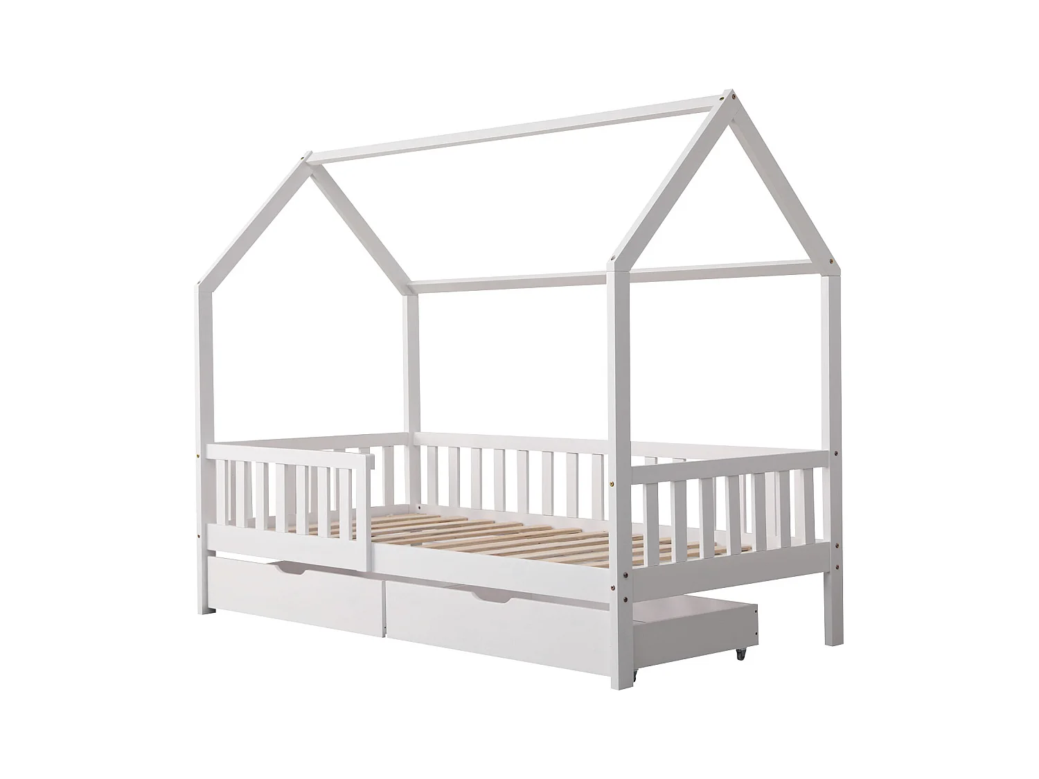 Kinderbed 190x90cm wit met lades MARCEAU