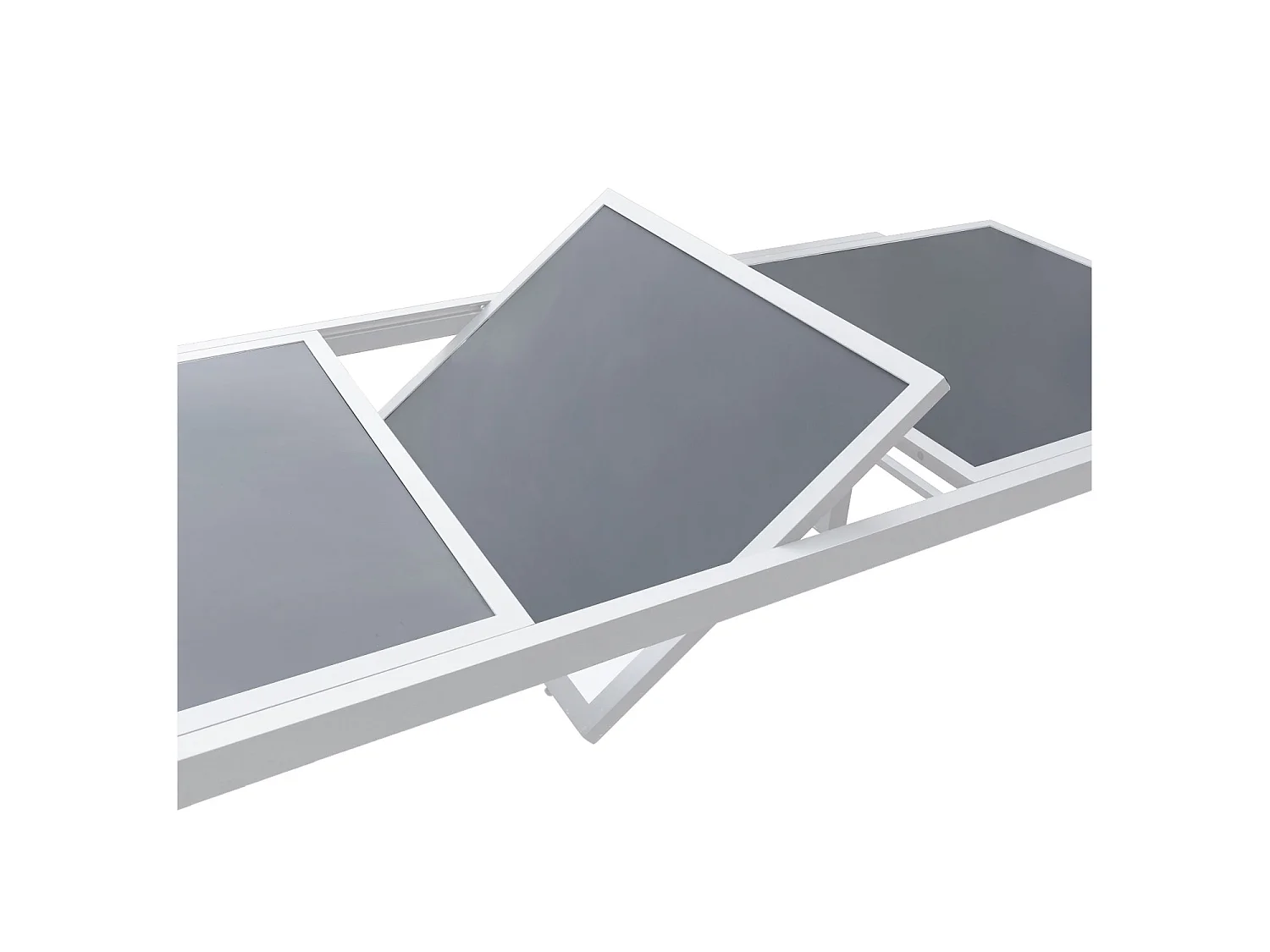 FIRENZE grijs textilene uittrekbare tuinset 8 zitplaatsen - wit aluminium
