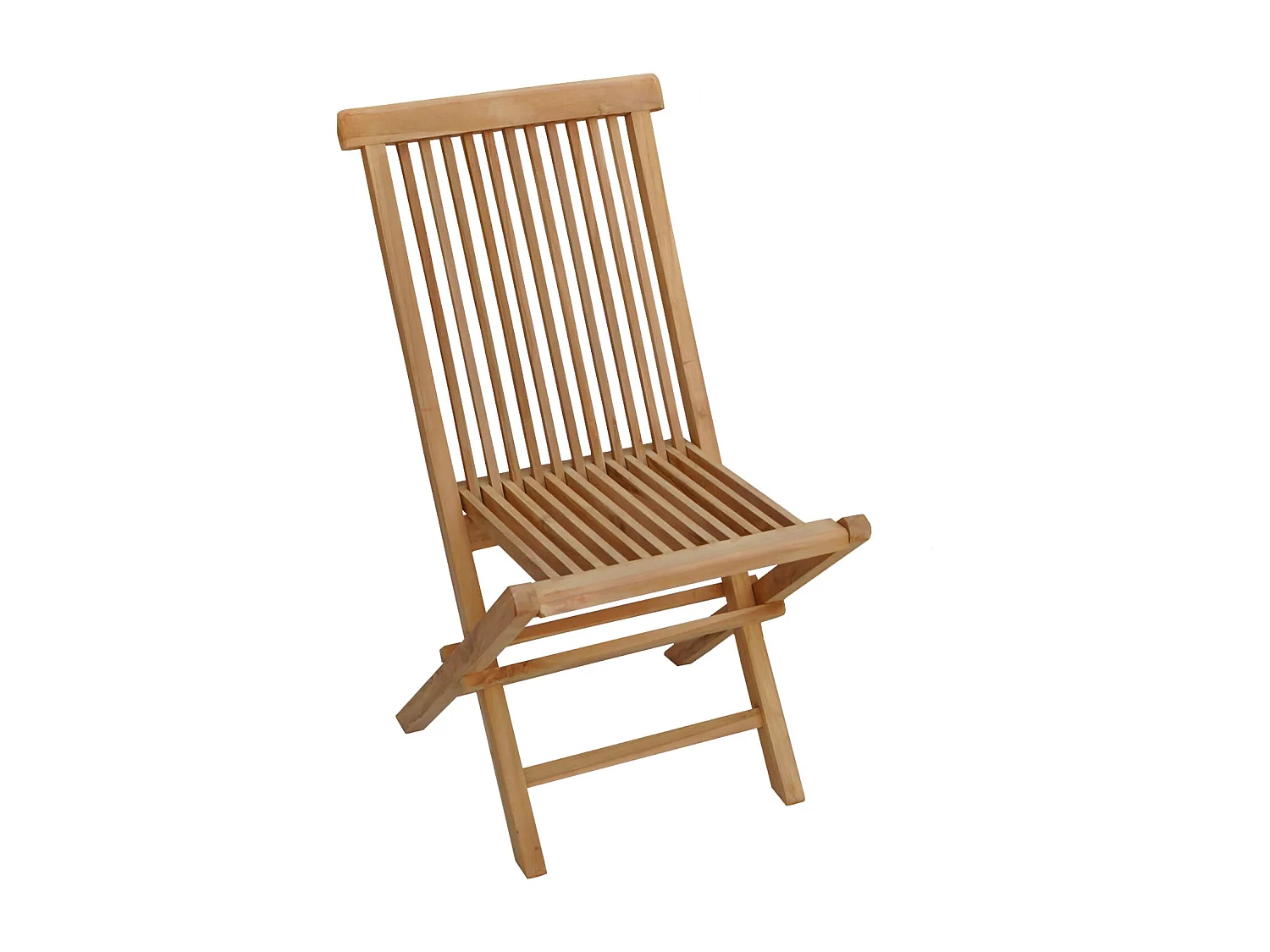 Salon de jardin en teck JAVA - table carrée et chaises pliantes - 8 places - HAPPY GARDEN