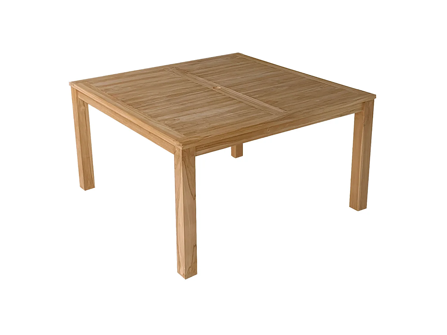 Salon de jardin en teck JAVA - table carrée et chaises pliantes - 8 places - HAPPY GARDEN