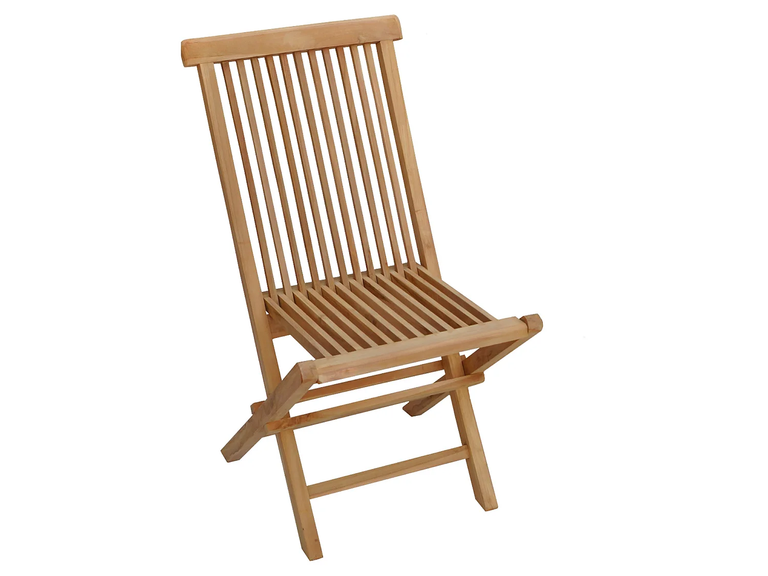 Salon de jardin en teck JAVA - table carrée et chaises pliantes - 8 places - HAPPY GARDEN