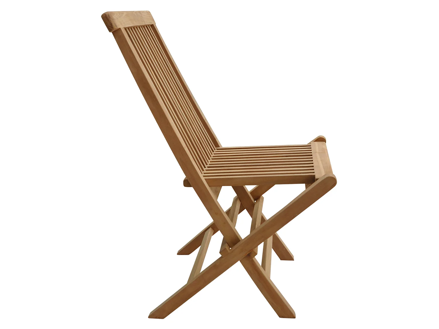 Salon de jardin en teck JAVA - table carrée et chaises pliantes - 8 places - HAPPY GARDEN