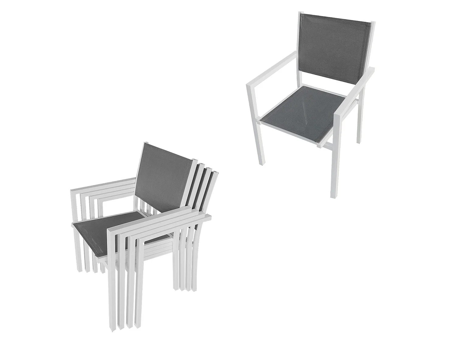 Conjunto de móveis de jardim BERGAMO de 4 lugares - alumínio branco