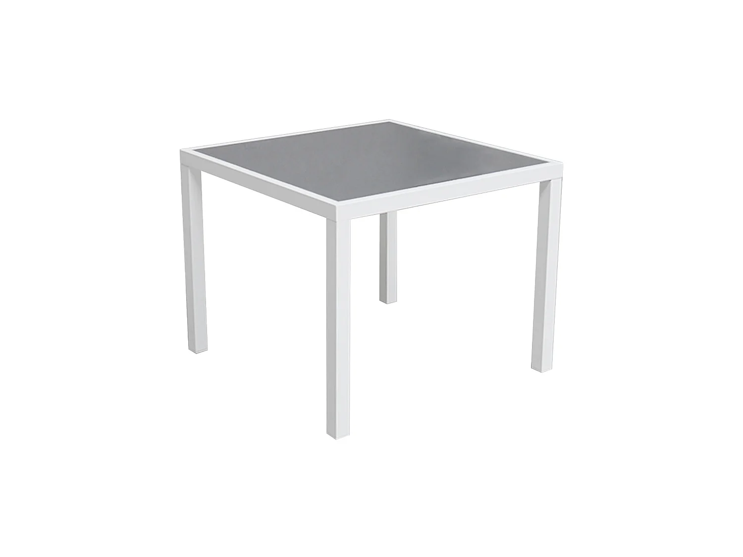Salon de jardin BERGAMO en textilène gris 4 places - aluminium blanc - HAPPY GARDEN