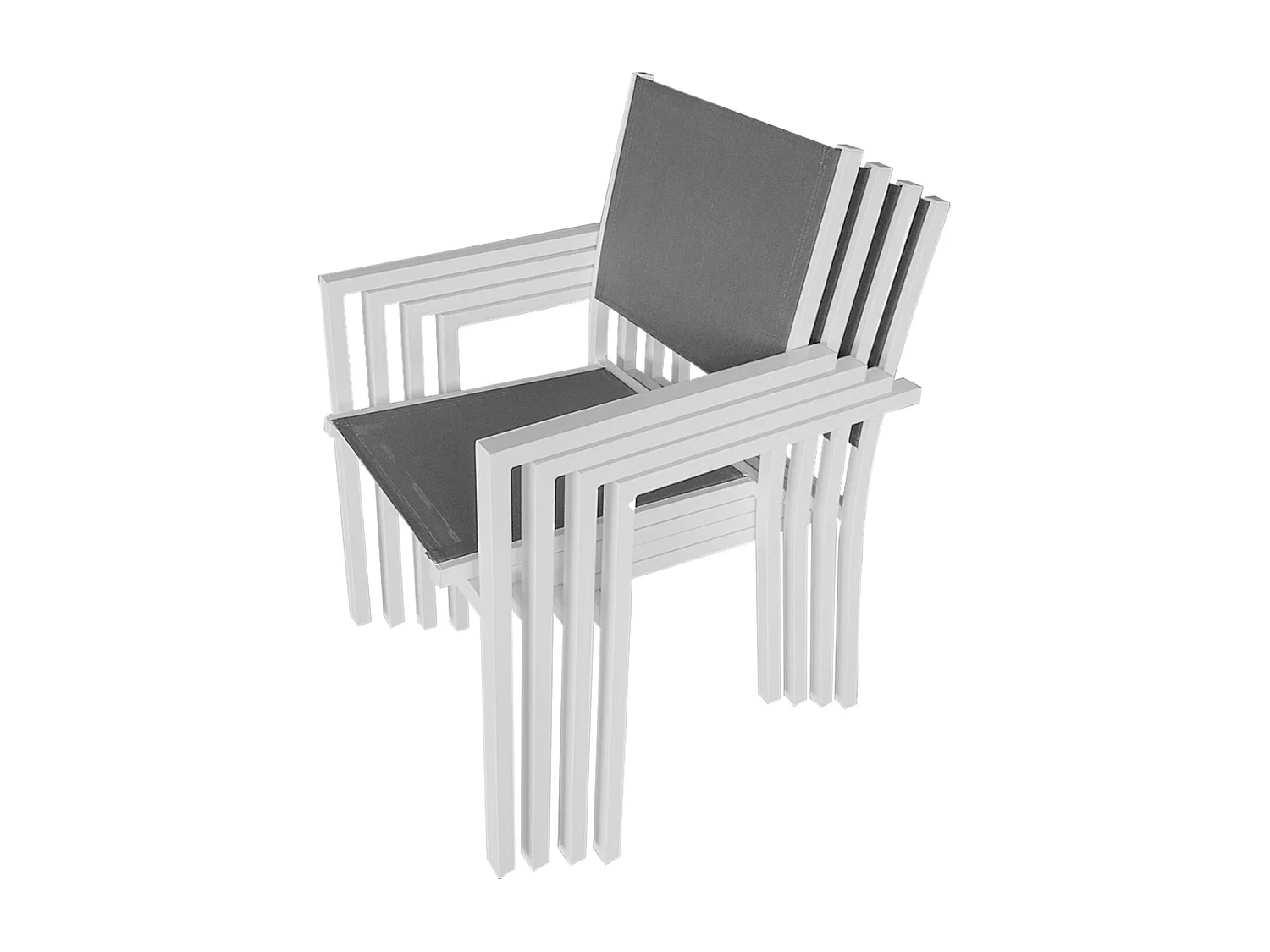 Conjunto de móveis de jardim BERGAMO de 4 lugares - alumínio branco