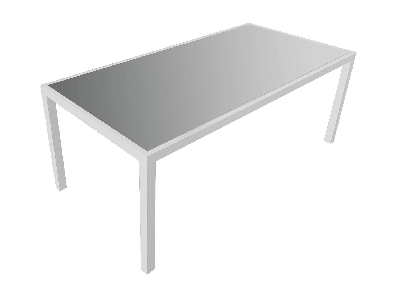 Salon de jardin BARI en textilène gris 8 places - aluminium blanc - HAPPY GARDEN