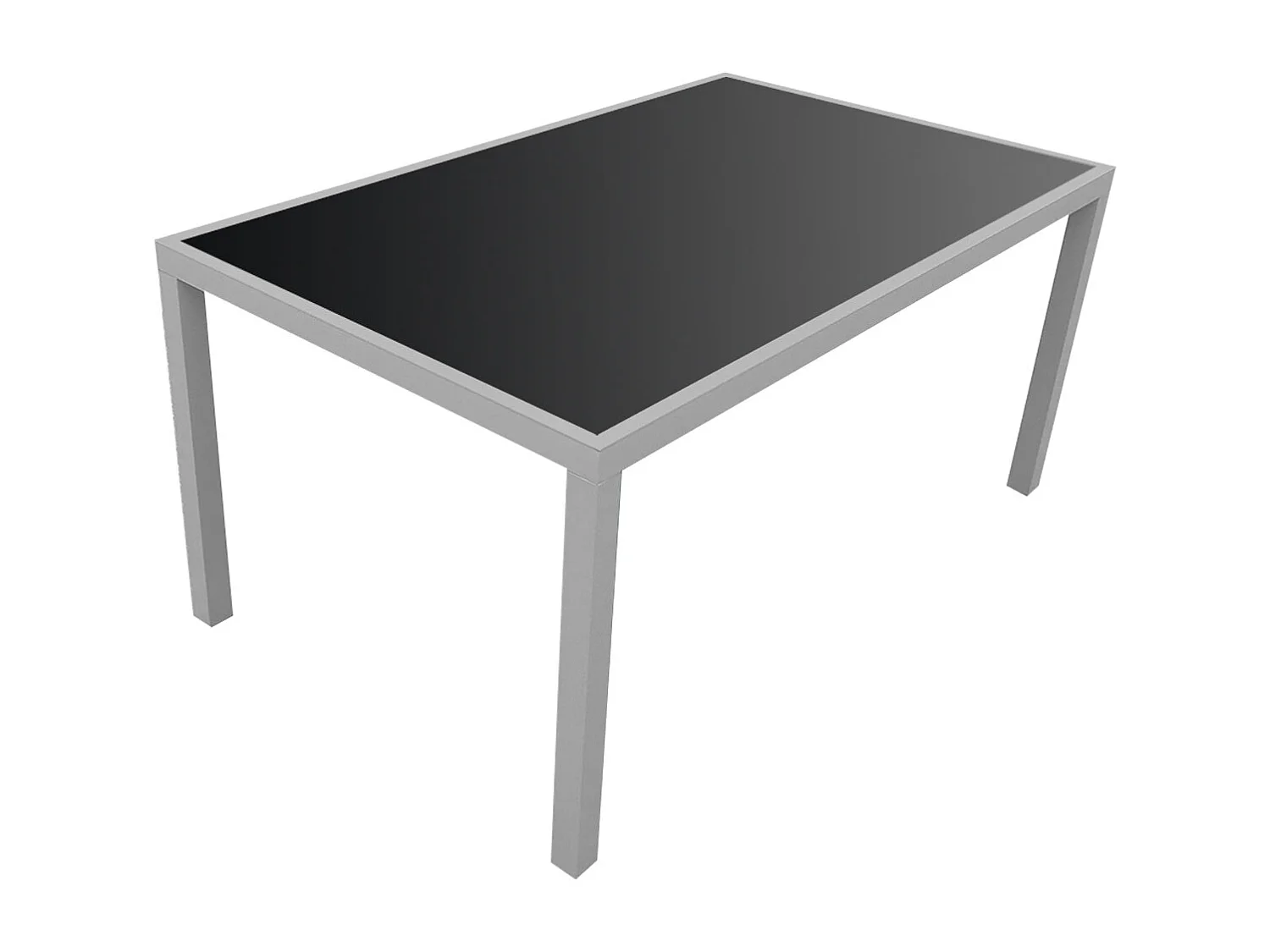 Salon de jardin BERGAMO en textilène noir 6 places - aluminium gris - HAPPY GARDEN