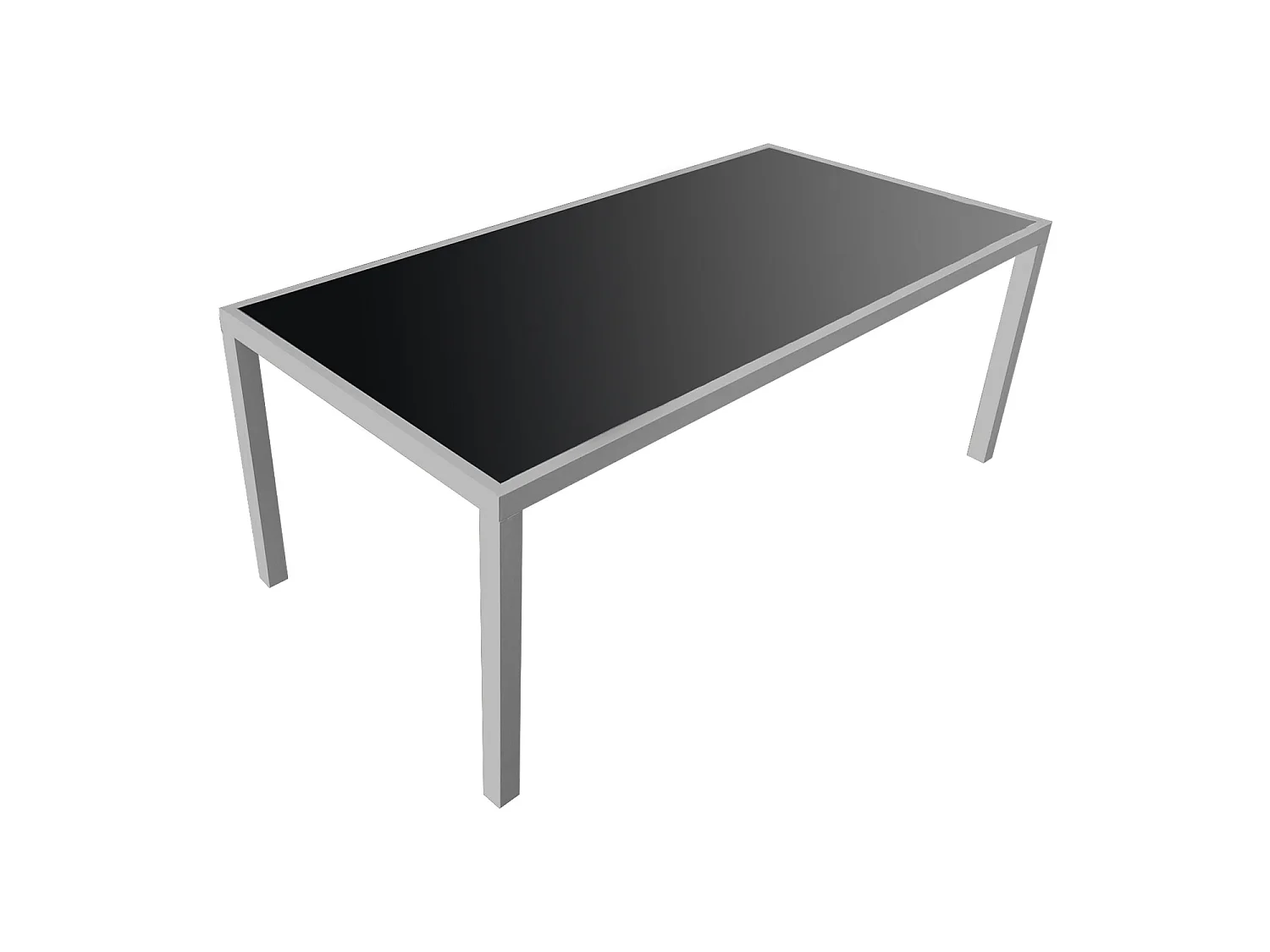 Gartenmöbel BARI aus schwarzem Textilene 8-Sitzer - Aluminium grau