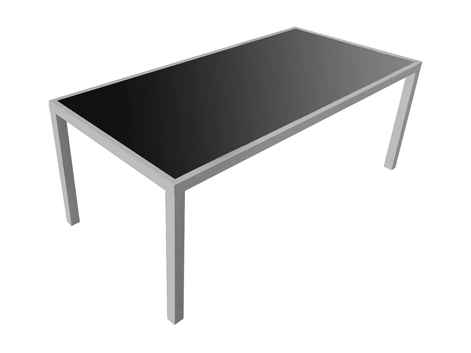 Salon de jardin BARI en textilène noir 8 places - aluminium gris - HAPPY GARDEN