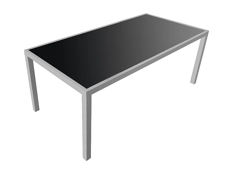 BARI zwart textilene tuinset, 8 zitplaatsen - grijs aluminium