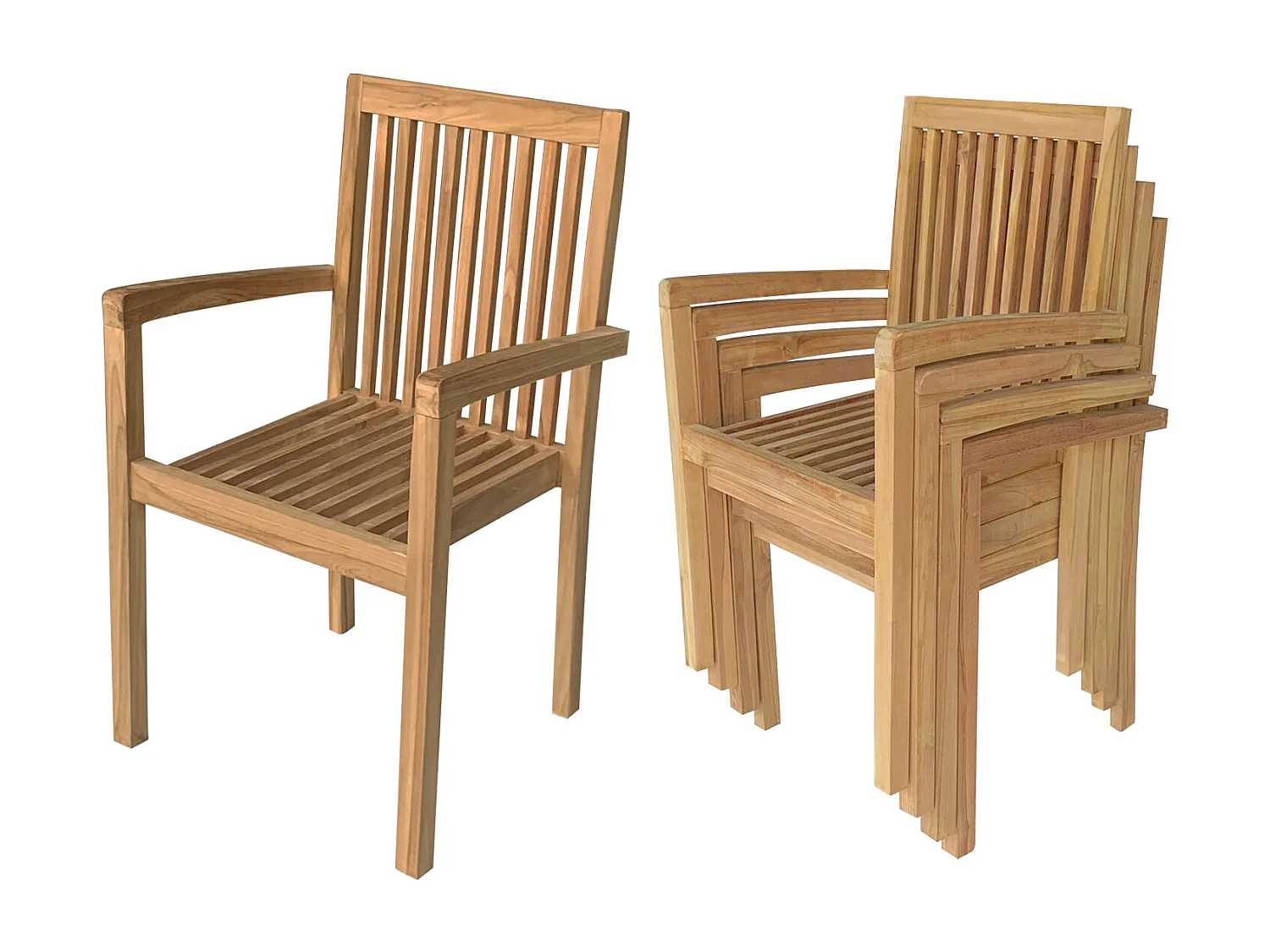 Teak tuinmeubelen JAVA - vierkante tafel - 8 zitplaatsen