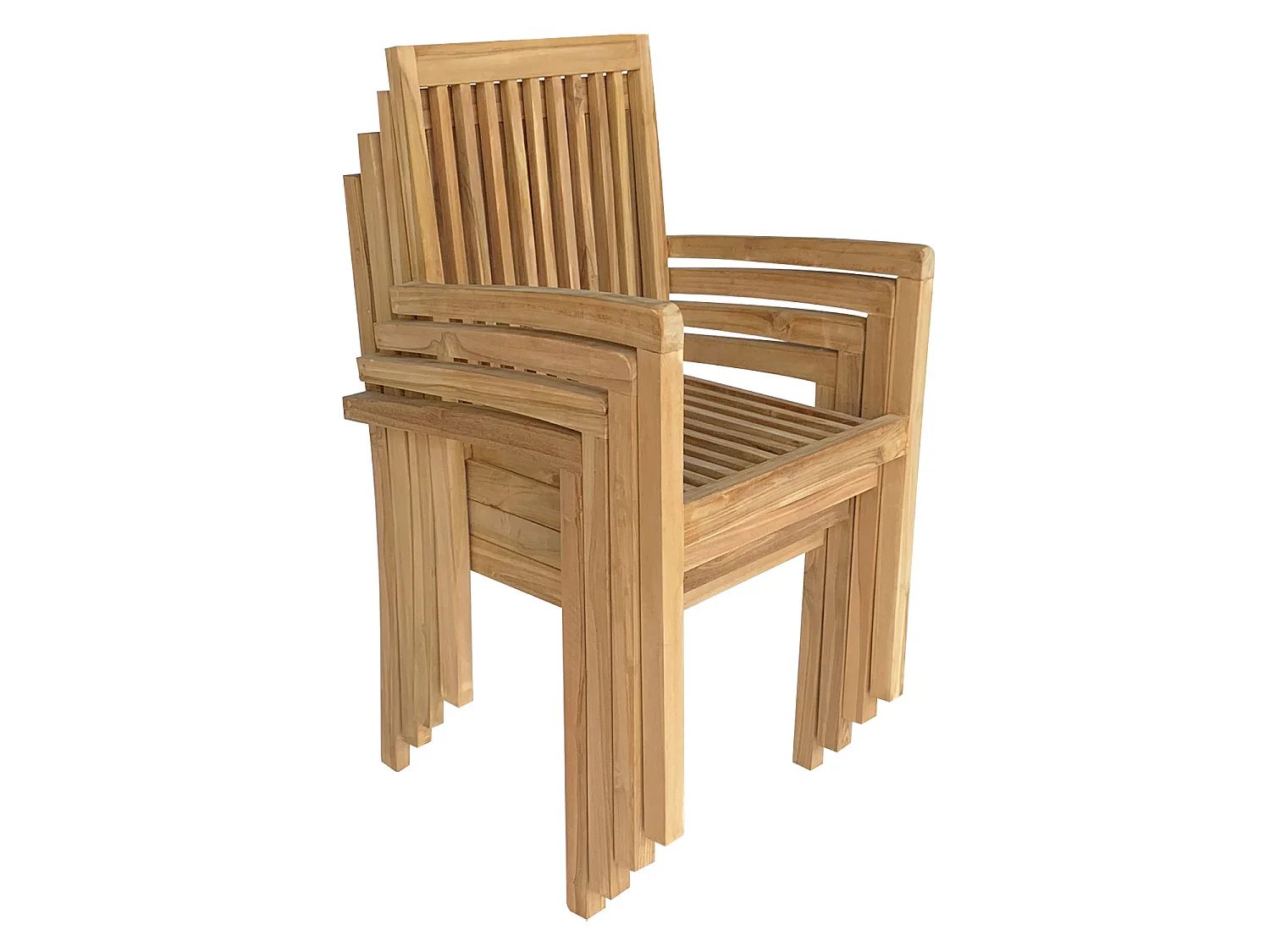 Salon de jardin en teck JAVA - table carrée - 8 places - HAPPY GARDEN