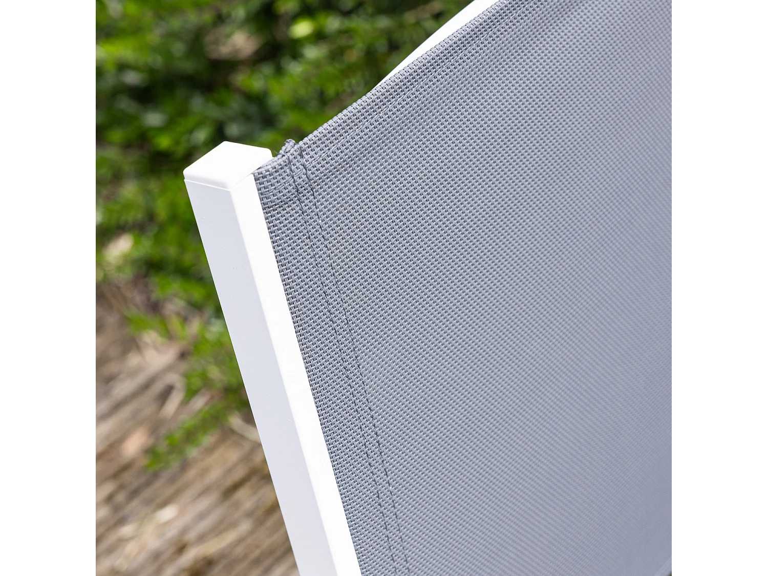 Salon de jardin extensible 10 places de 180/300cm en textilène gris - aluminium blanc VENEZIA - HAPPY GARDEN