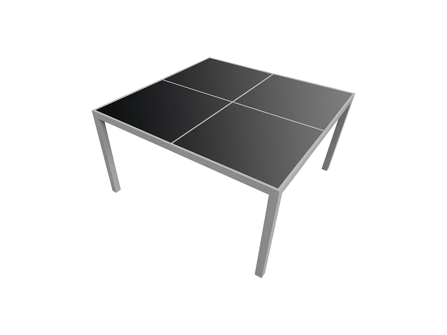 Zwart textilene CAGLIARI tuinset 8 zitplaatsen - grijs aluminium