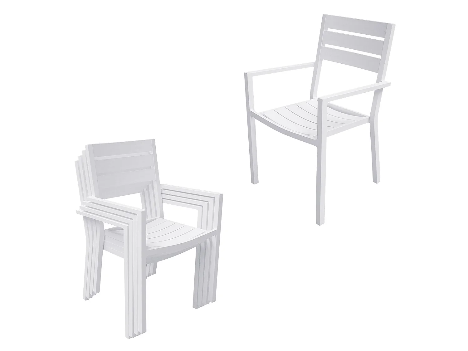 Salon de jardin VENEZIA extensible 90/180 en aluminium blanc - 8 places - HAPPY GARDEN