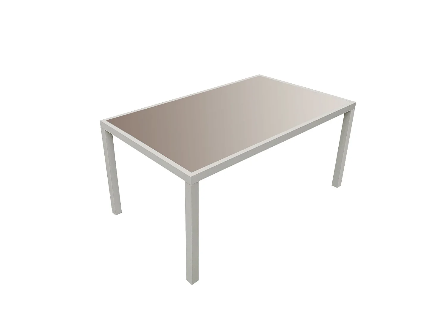 Salon de jardin BERGAMO en textilène taupe 6 places - aluminium taupe - HAPPY GARDEN