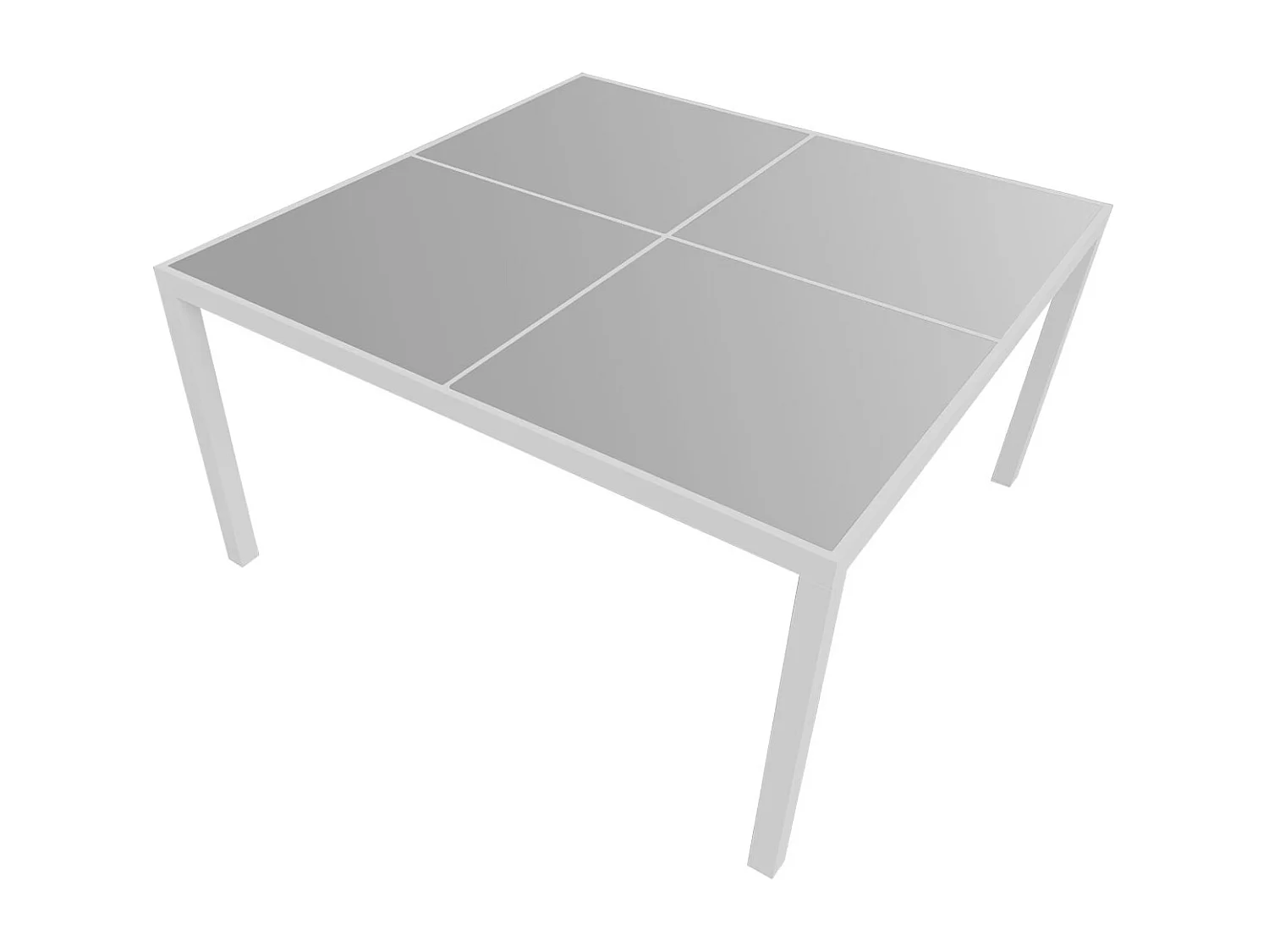 CAGLIARI grijs textilene tuinset 8 zitplaatsen - wit aluminium