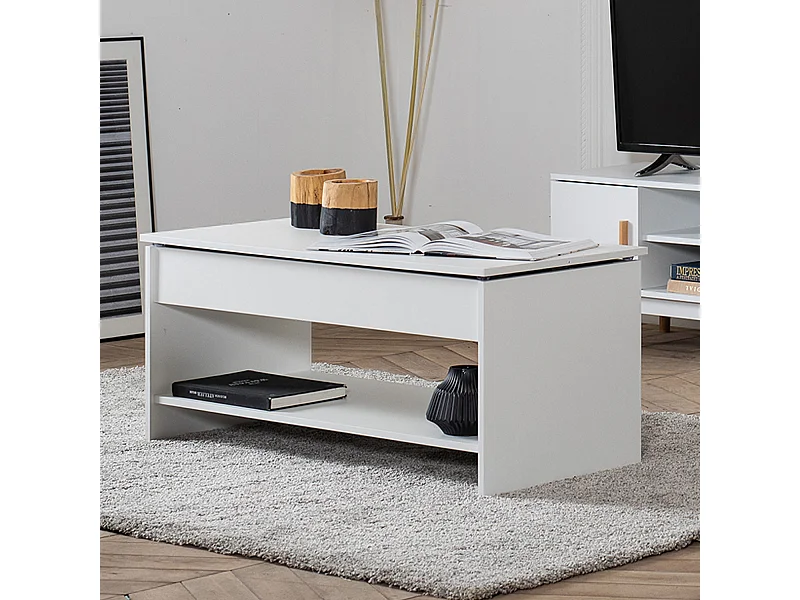 Salontafel met hefblad wit HEDDA