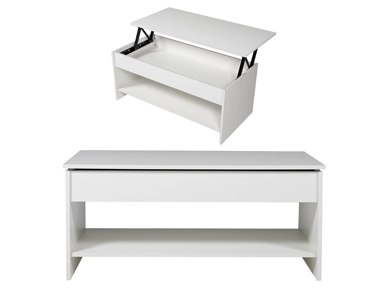 Mesa baja con tapa elevable blanca HEDDA