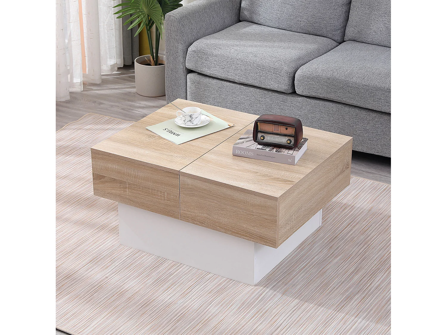 GRETA salontafel wit met afneembaar blad