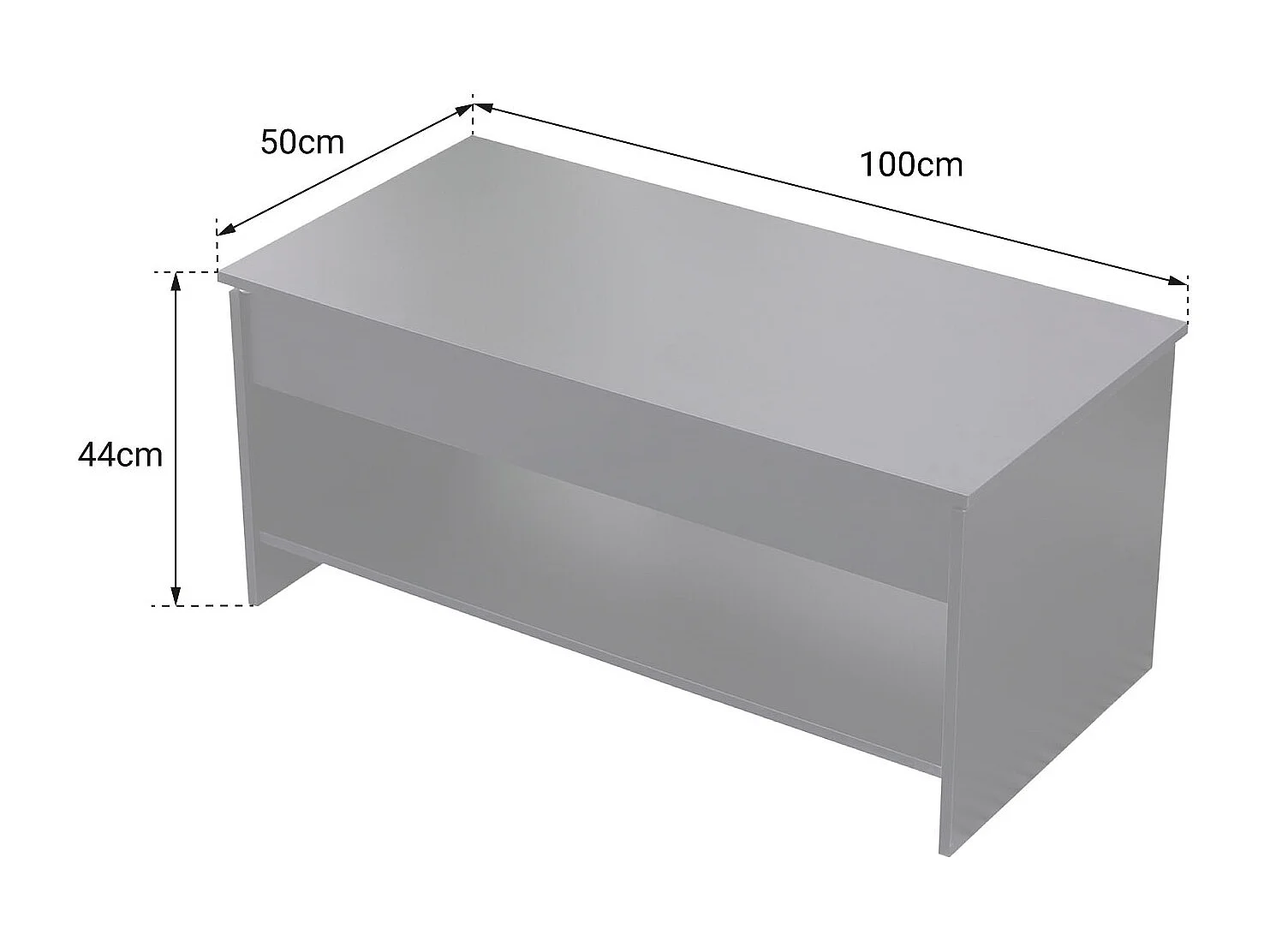 Salontafel met hefbaar blad, zwart HEDDA