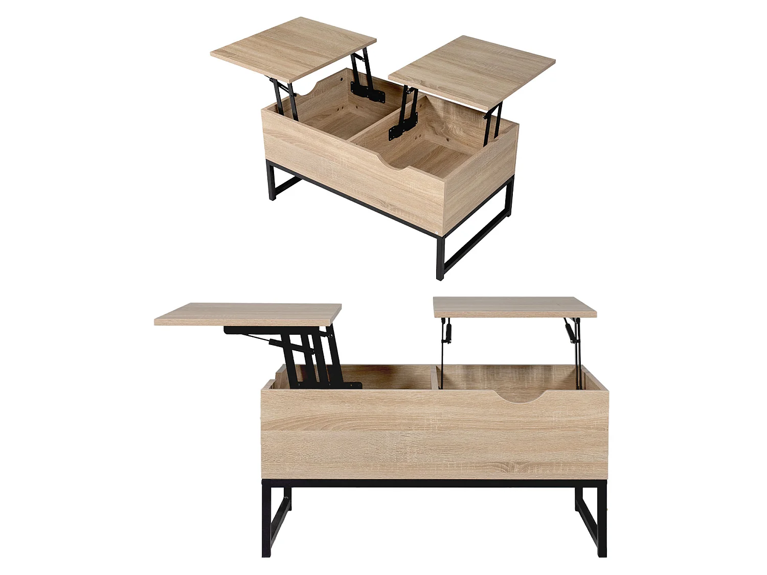 Mesa baja de madera con tapas elevadoras LOTTA