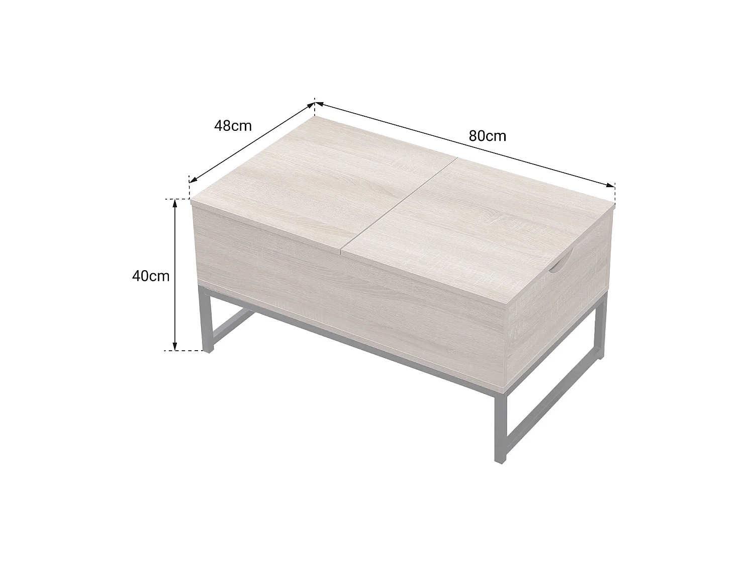 Mesa baja de madera con tapas elevadoras LOTTA