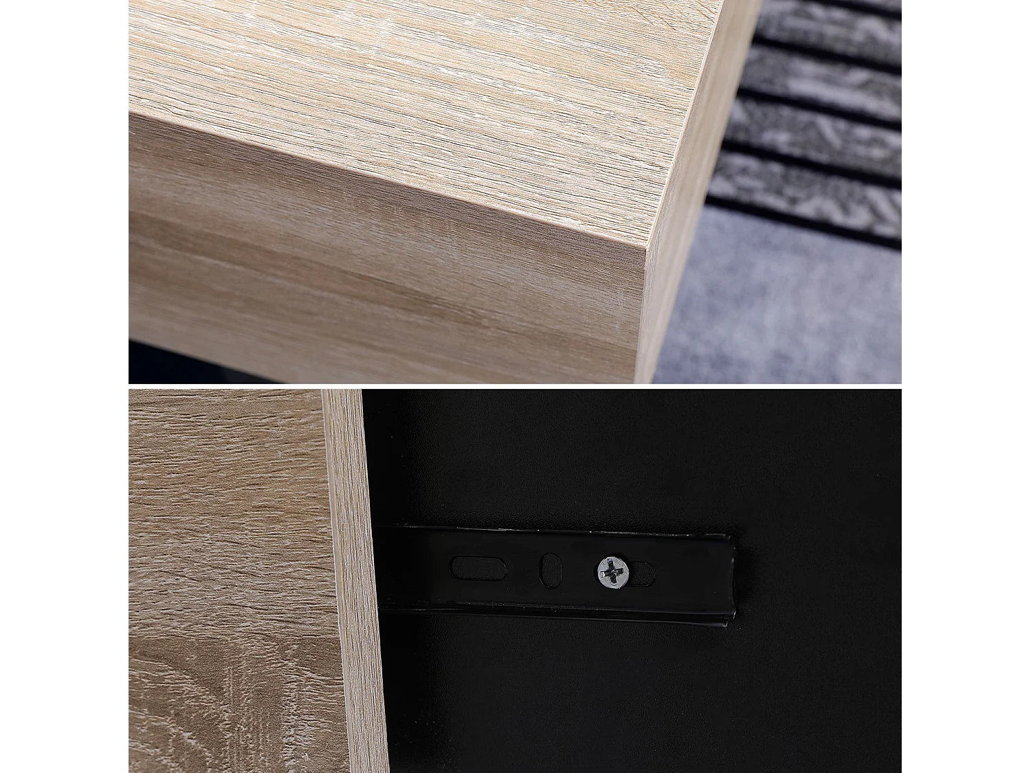 Table basse avec plateaux amovibles noire GRETA - HAPPY GARDEN