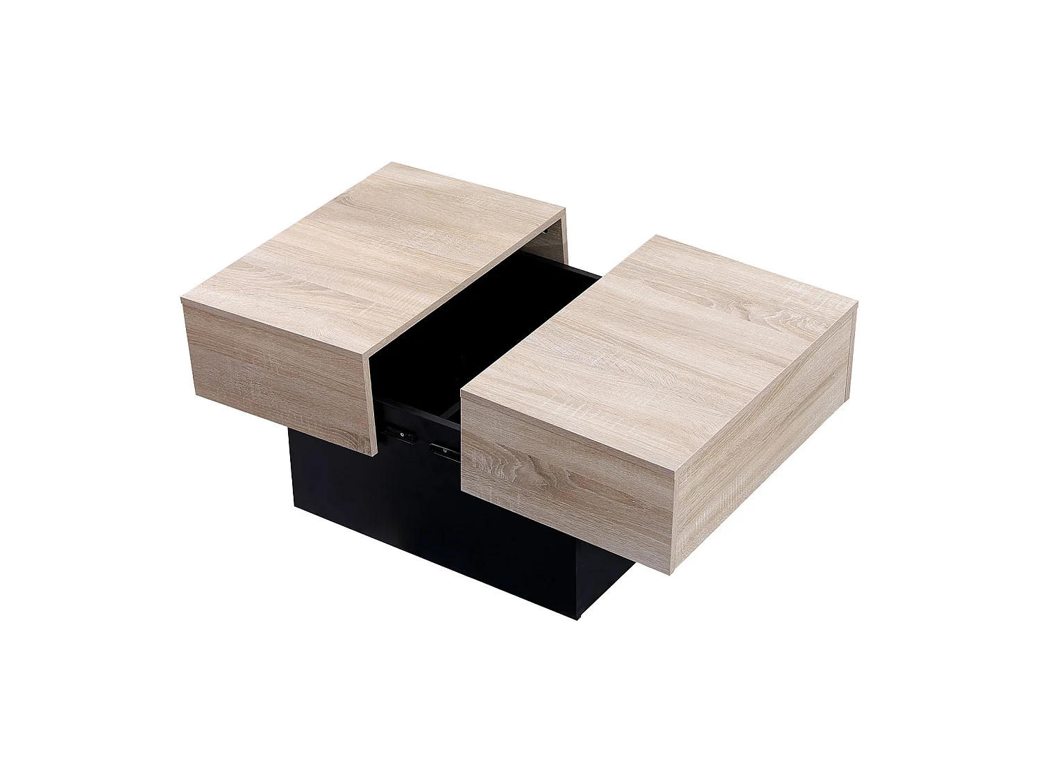 Salontafel met afneembare bladen zwart GRETA