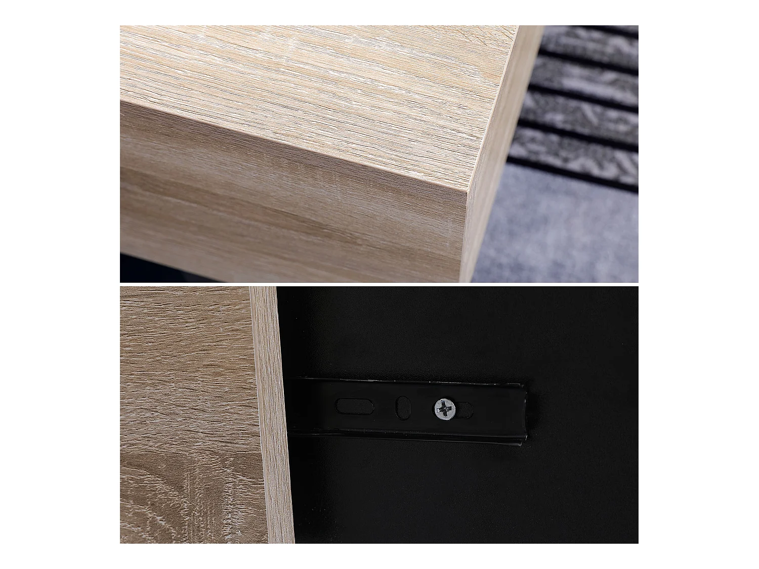 Salontafel met afneembare bladen zwart GRETA