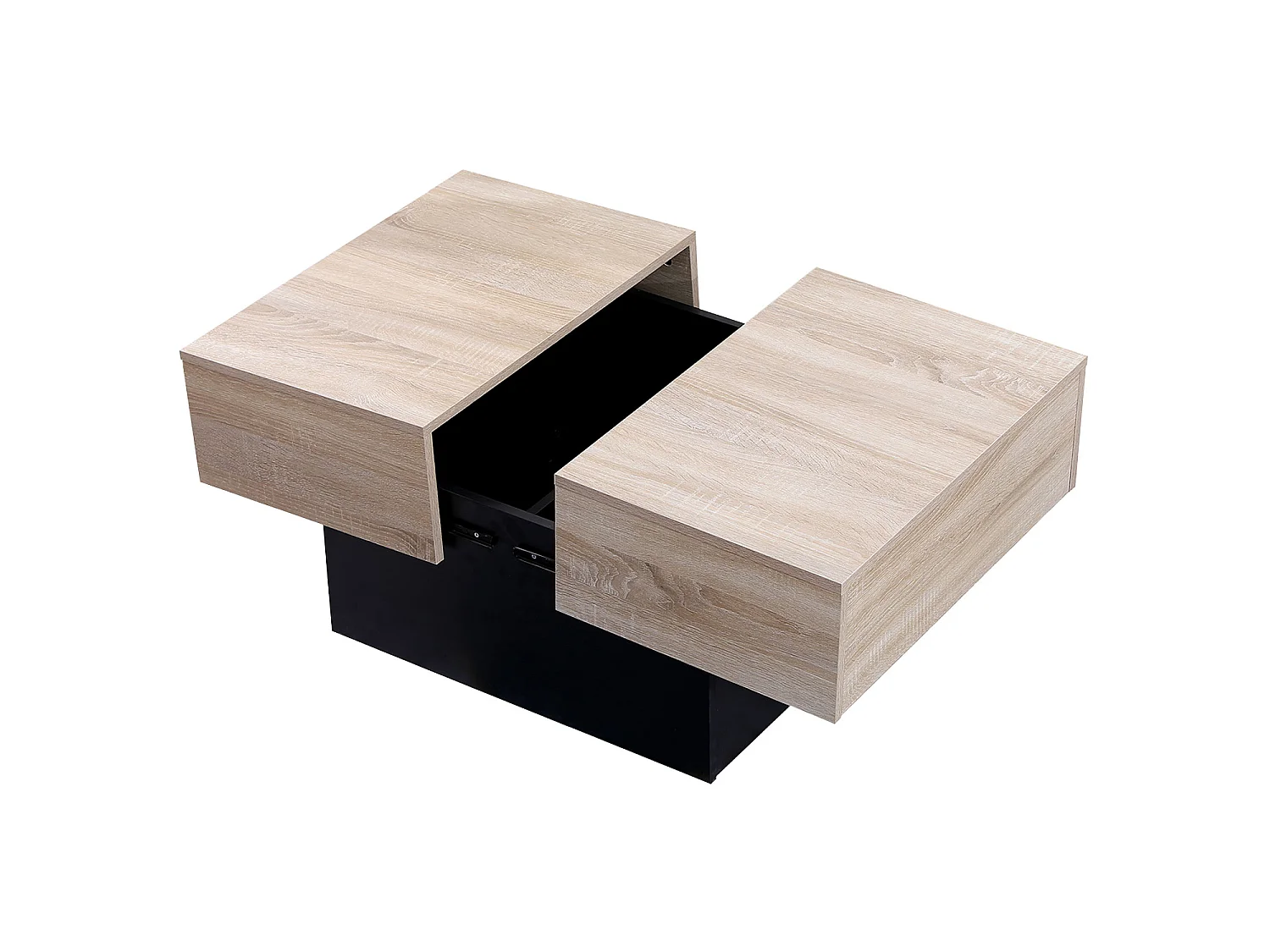 Salontafel met afneembare bladen zwart GRETA