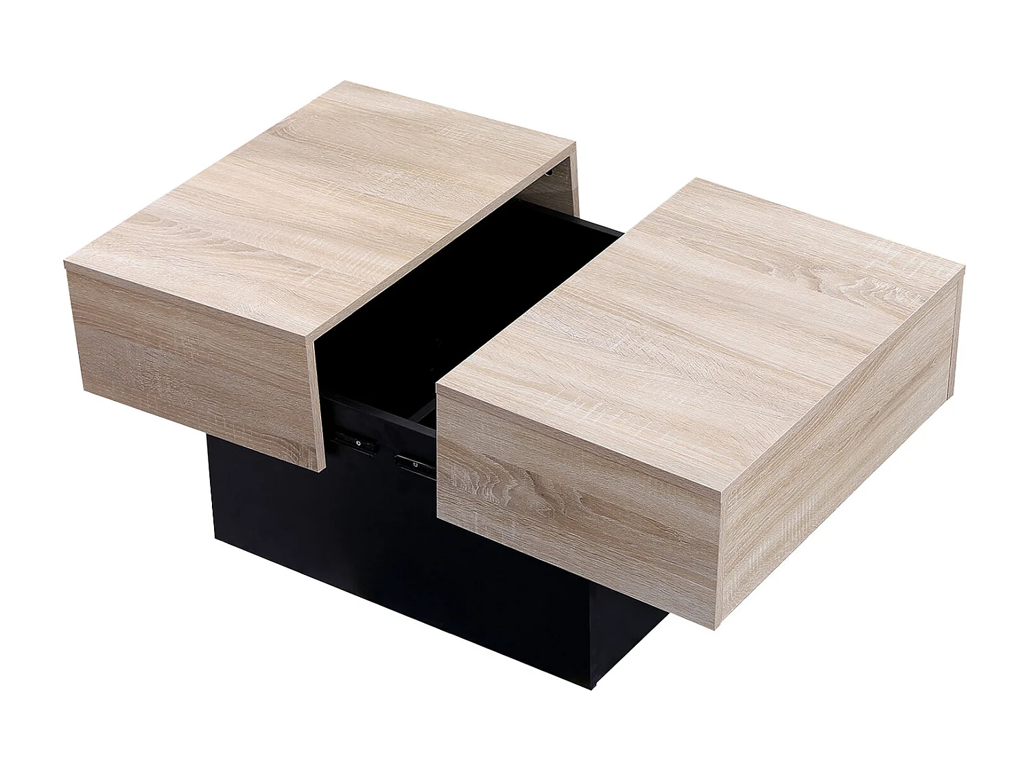 Table basse avec plateaux amovibles noire GRETA - HAPPY GARDEN