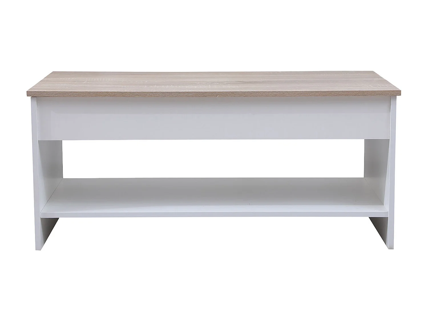 Mesa de café branca e madeira HEDDA