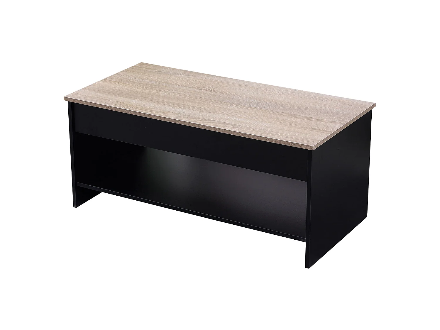 Table basse avec plateau relevable noire et bois HEDDA - HAPPY GARDEN