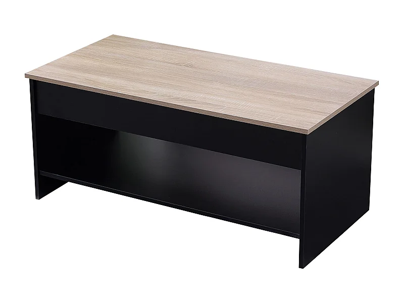 Table basse avec plateau relevable noire et bois HEDDA - HAPPY GARDEN