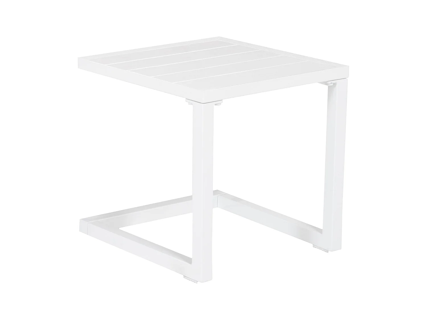BARBADOS bijzettafeltje wit aluminium