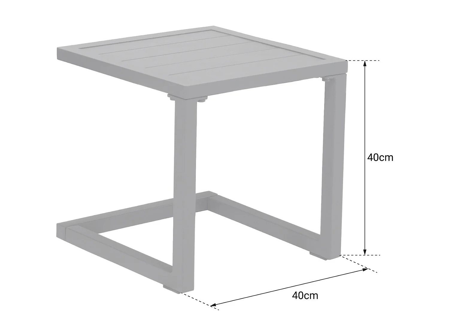 Table d'appoint BARBADOS en aluminium blanc - HAPPY GARDEN