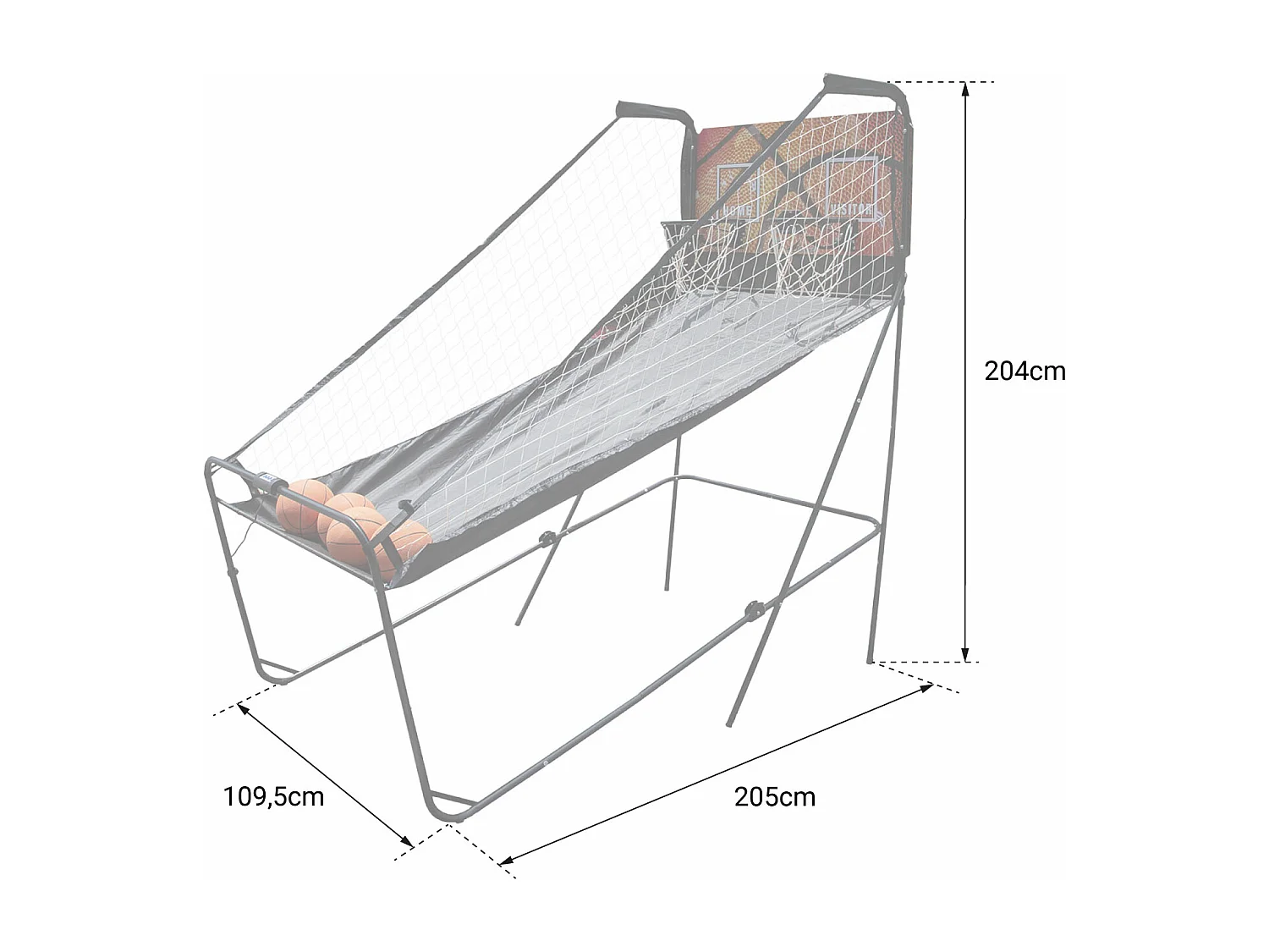 Jeu de basket-ball arcade pliante double panier - HAPPY GARDEN