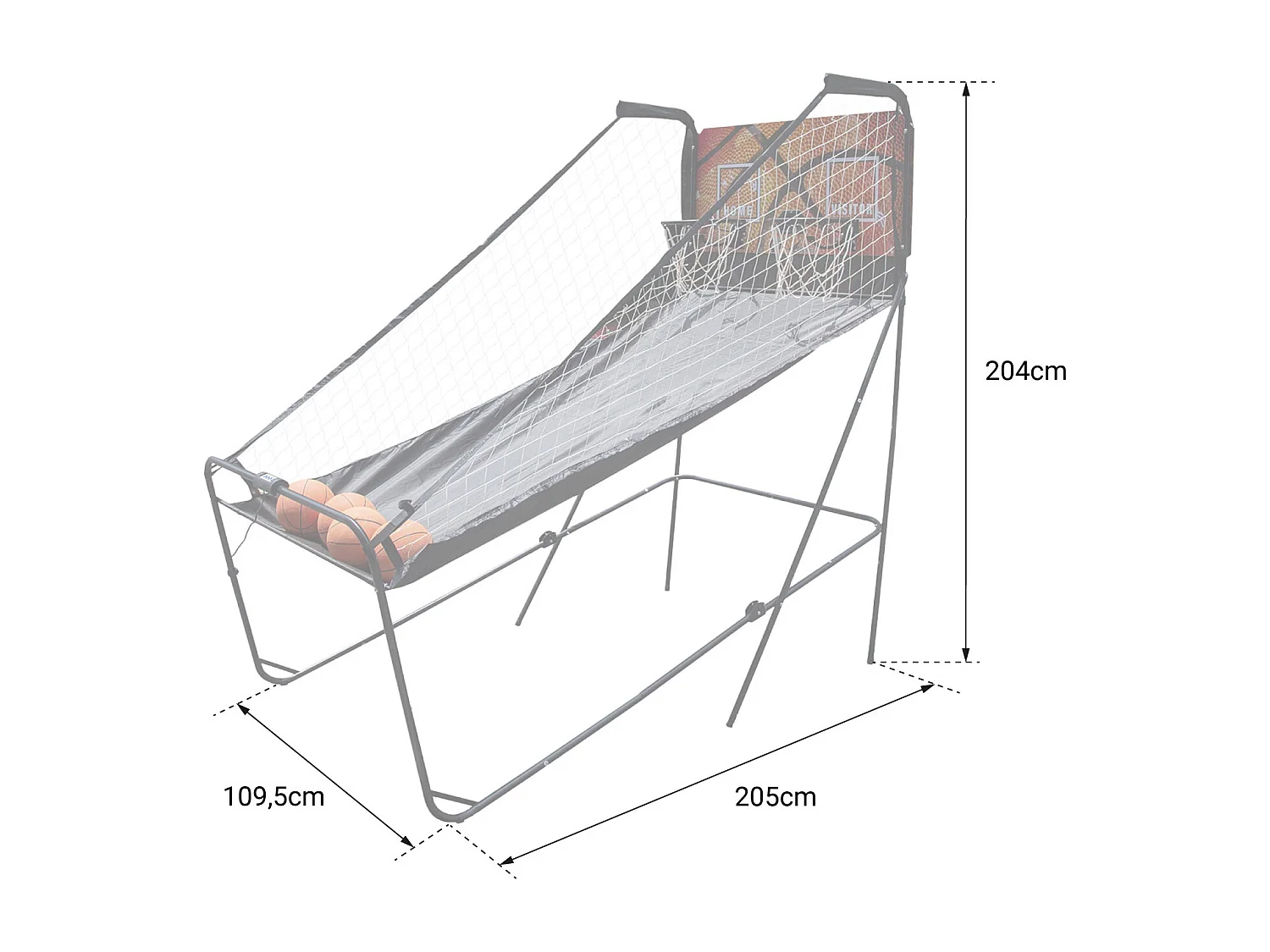 Juego de baloncesto arcade plegable de doble canasta