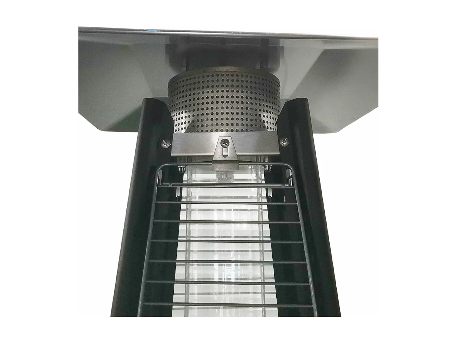 Parasol chauffant gaz STOCKHOLM 13kW acier noir + housse de protection - HAPPY GARDEN