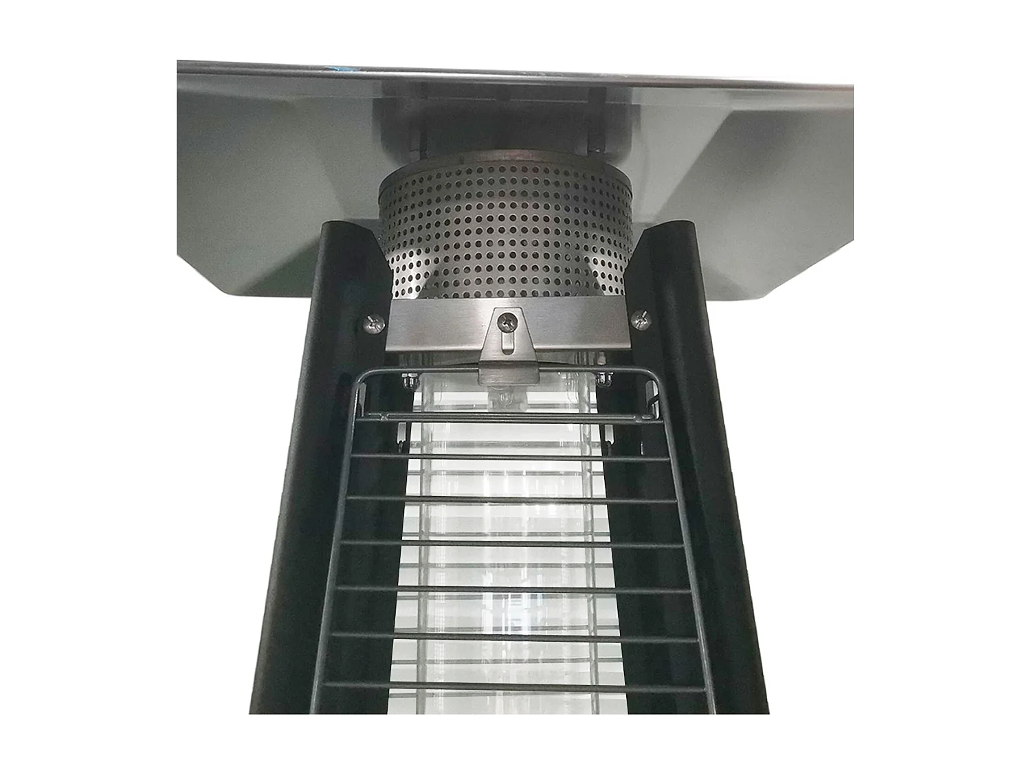 Parasol chauffant gaz STOCKHOLM 13kW acier noir + housse de protection - HAPPY GARDEN