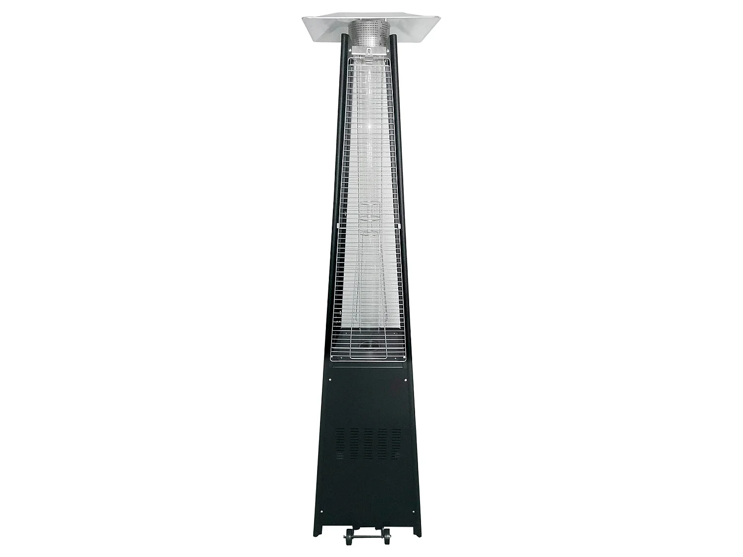 Parasol chauffant gaz STOCKHOLM 13kW acier noir + housse de protection - HAPPY GARDEN