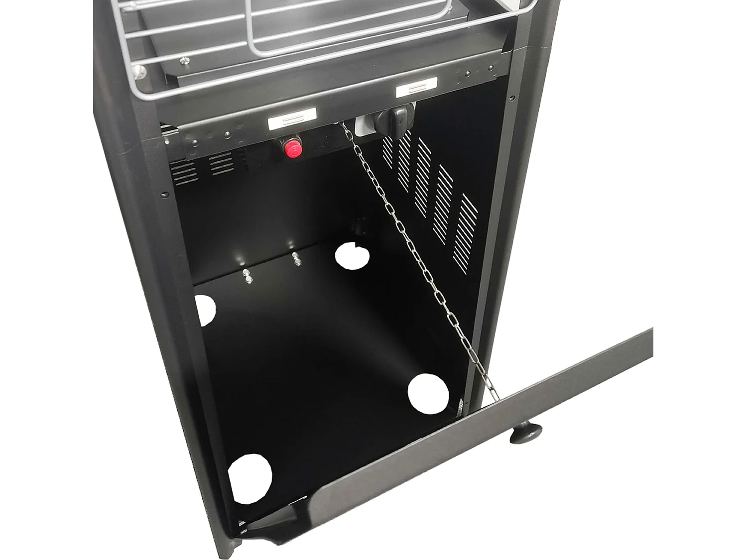 Parasol chauffant gaz STOCKHOLM 13kW acier noir + housse de protection - HAPPY GARDEN