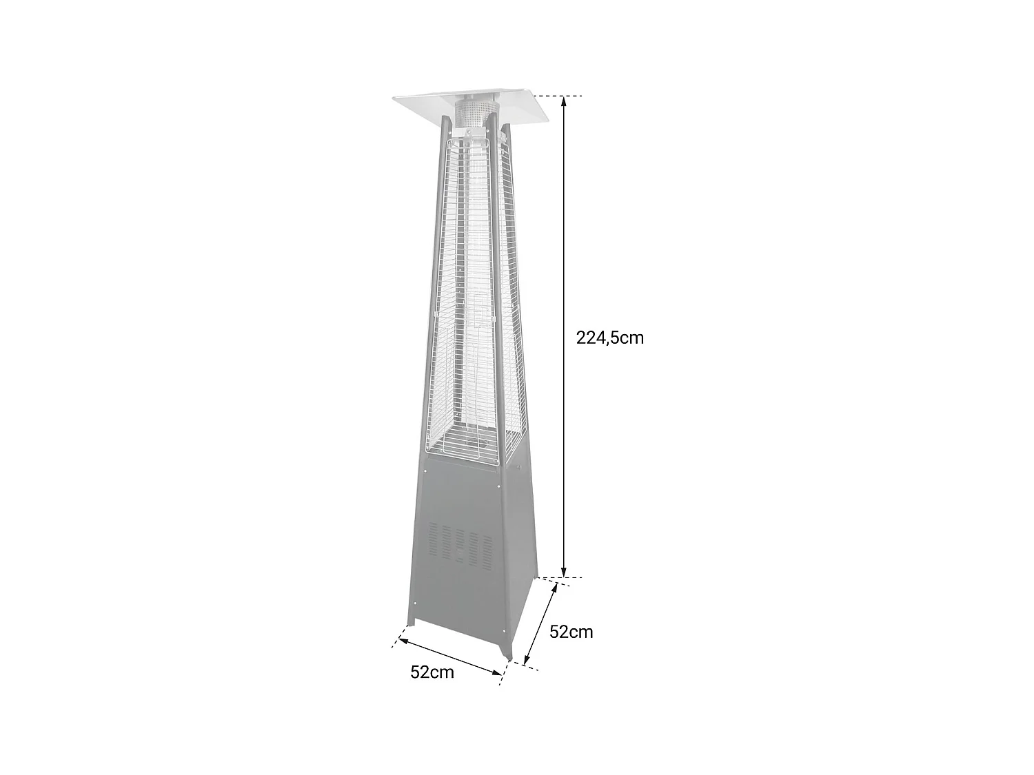Parasol chauffant STOCKHOLM 13kW inox + housse - HAPPY GARDEN
