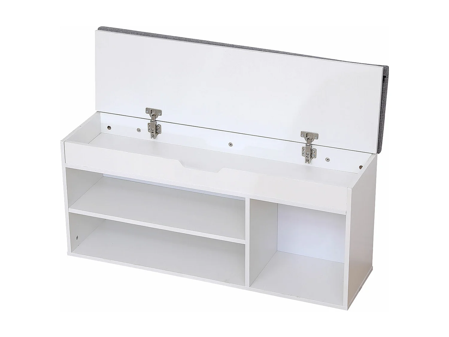 Schuhmöbel drei Fächer mit Truhe weiß ALAN