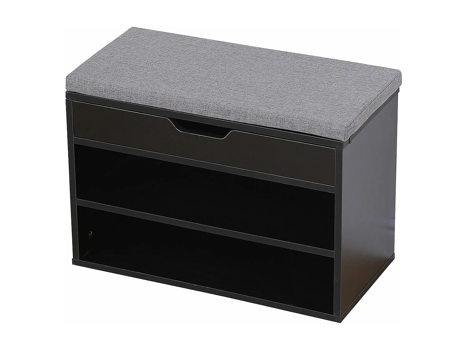 Schuhmöbel zwei Fächer mit Truhe schwarz ALAN