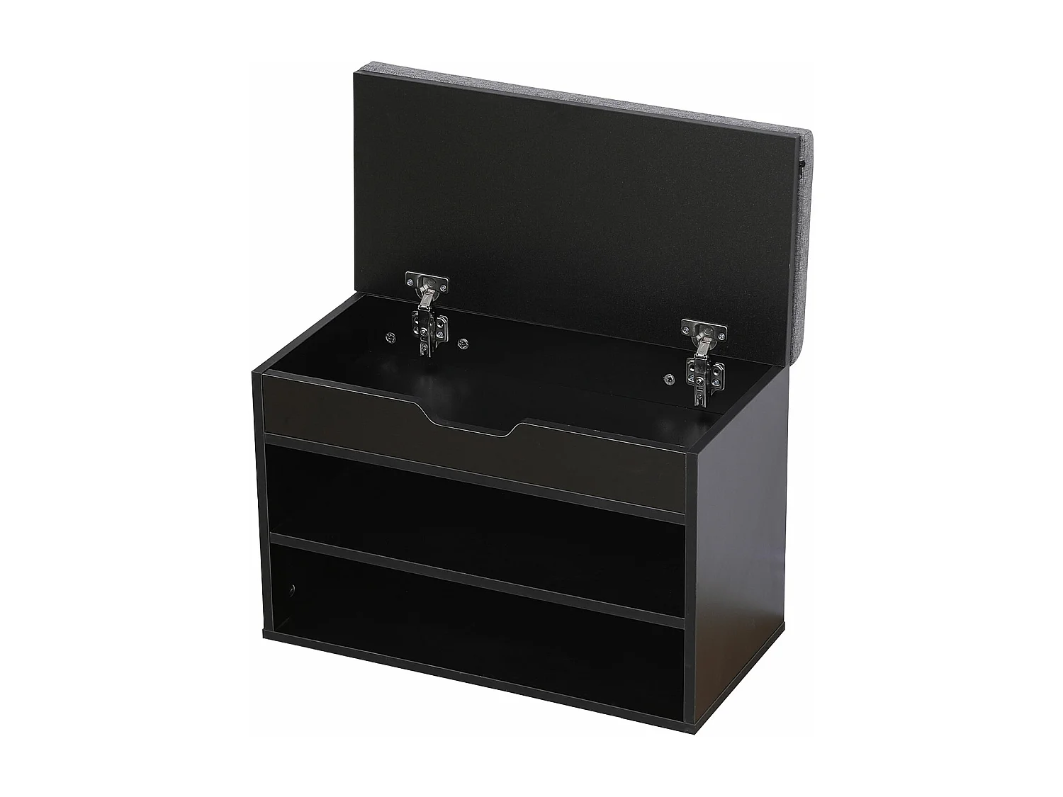 Schuhmöbel zwei Fächer mit Truhe schwarz ALAN