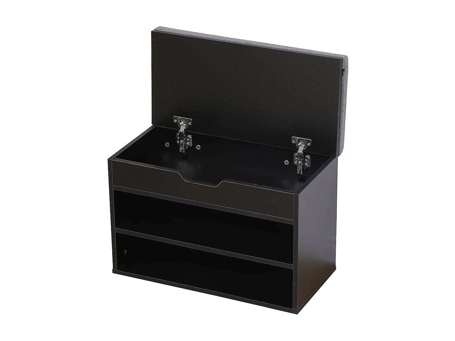 Meuble à chaussures deux casiers avec coffre noir ALAN - HAPPY GARDEN