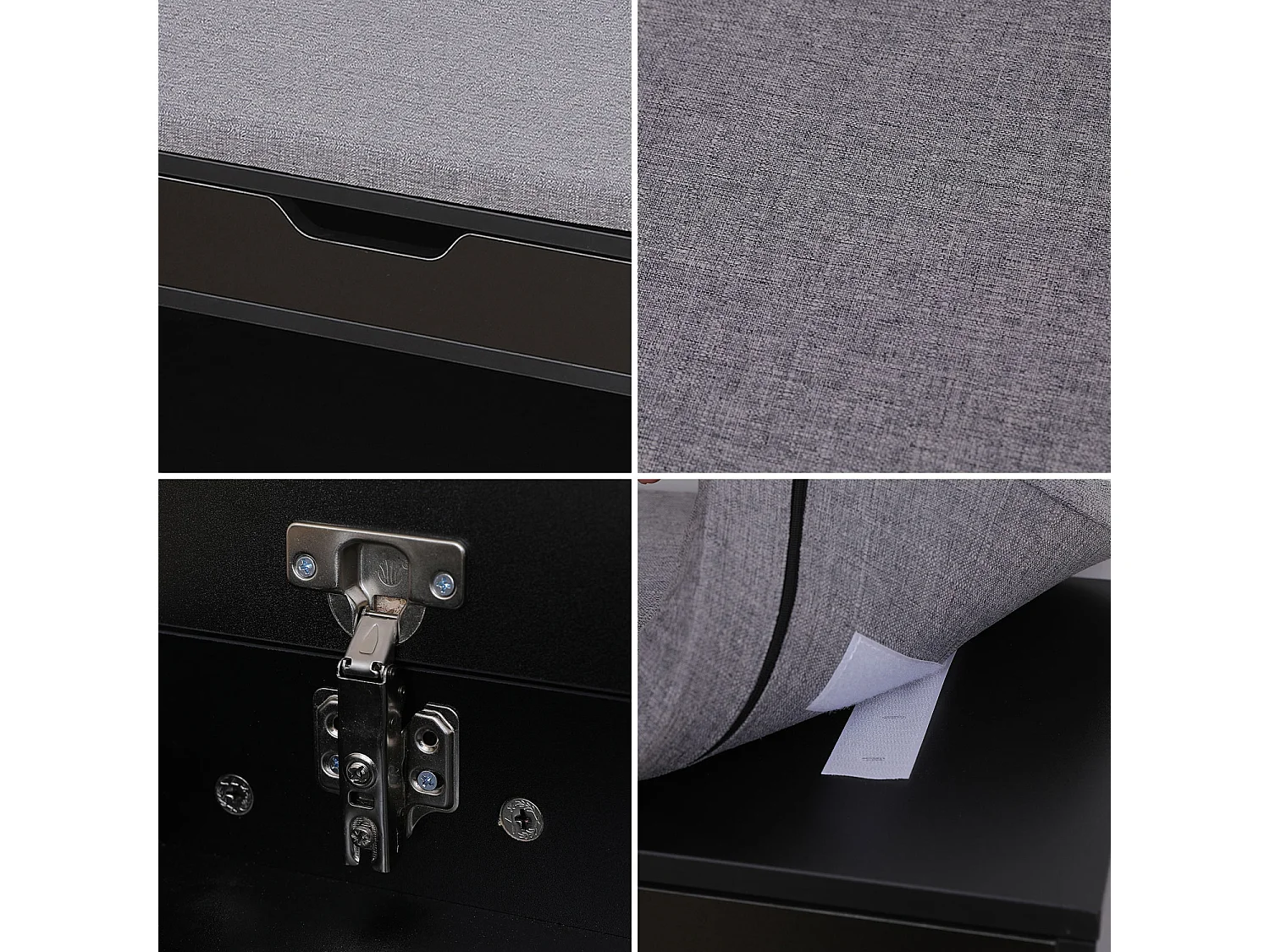 Meuble à chaussures deux casiers avec coffre noir ALAN - HAPPY GARDEN