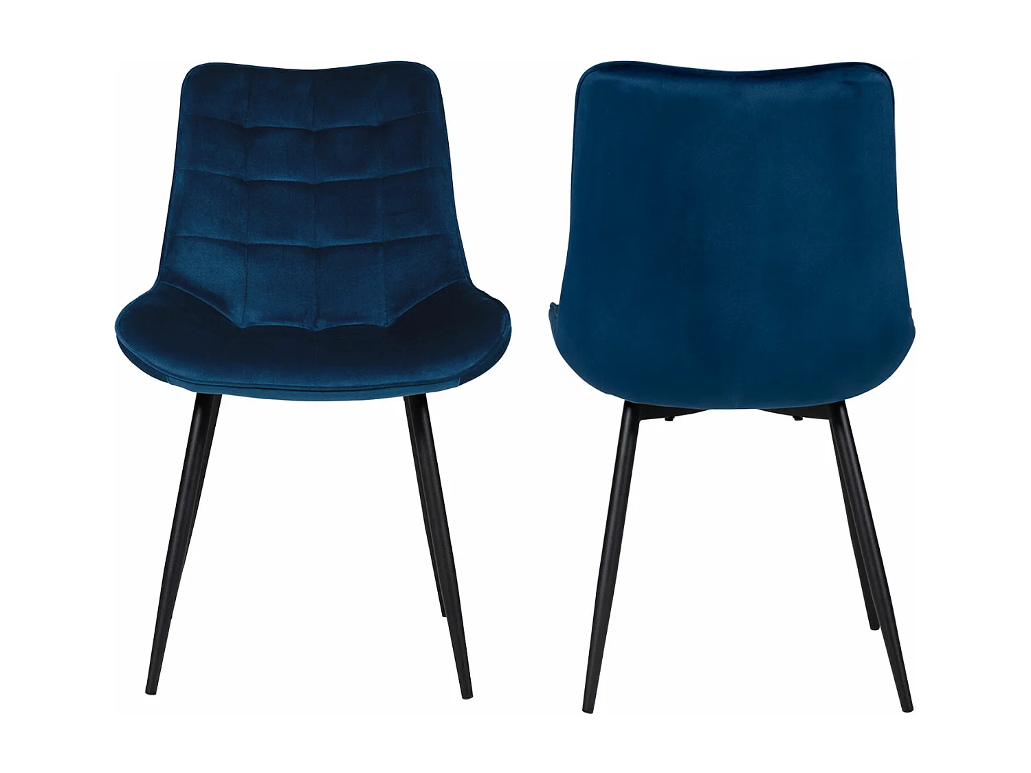 Set van 2 blauwe LOUISE fluwelen stoelen